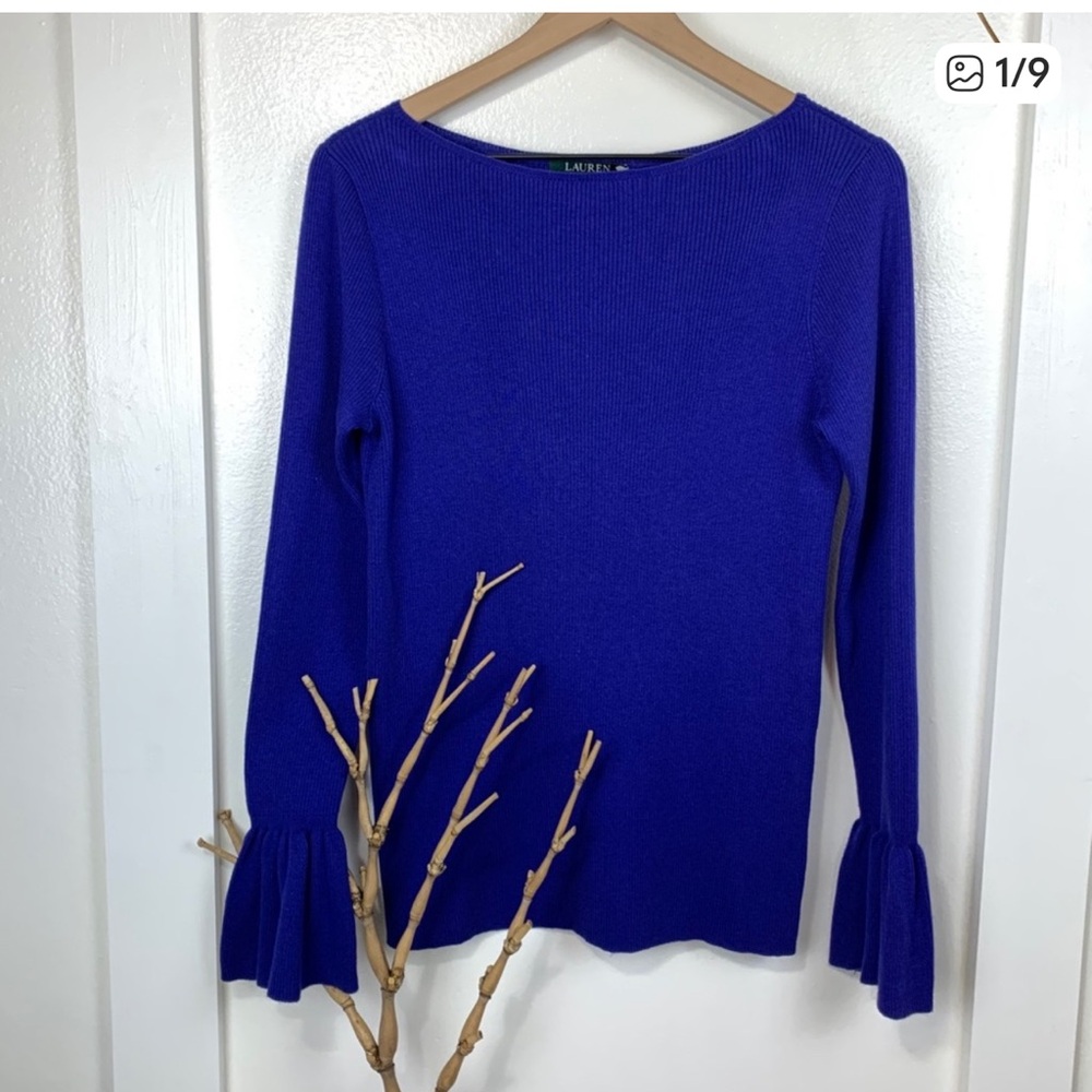 Ralph Lauren Sweater with Bell Sleeves - Cobalt Blue